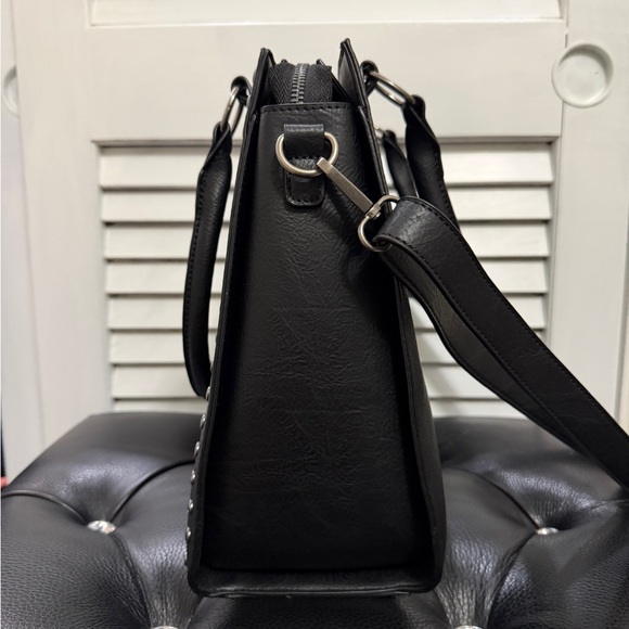 NWT Killstar Black Satchel/Crossbody with Cross Accent “There is Only One” - Picture 5 of 8